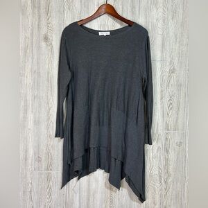 Maille Girls Paris Cashmere Blend Longline Asymmetrical Hem Sweater Size 44 XL